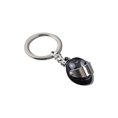Black Motorcycle Helmet Model Key Ring_img_0