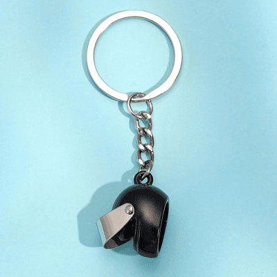 Black Motorcycle Helmet Model Key Ring_img_1