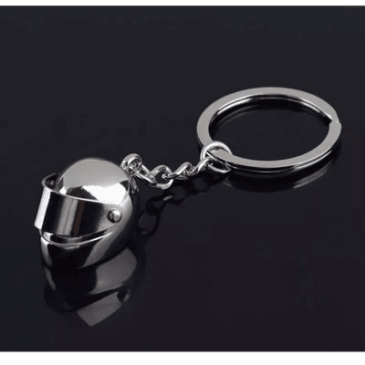 Silver Motorcycle Helmet Model Key Ring_img_1