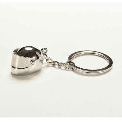 Silver Motorcycle Helmet Model Key Ring_img_3