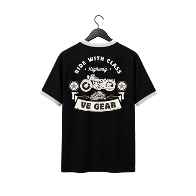 VE Gear “CLASSIC RIDER” Black and white Oversized T-shirt_img_0