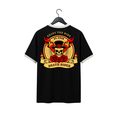 VE Gear “DEATH RIDER” Black and white Oversized T-shirt_img_1