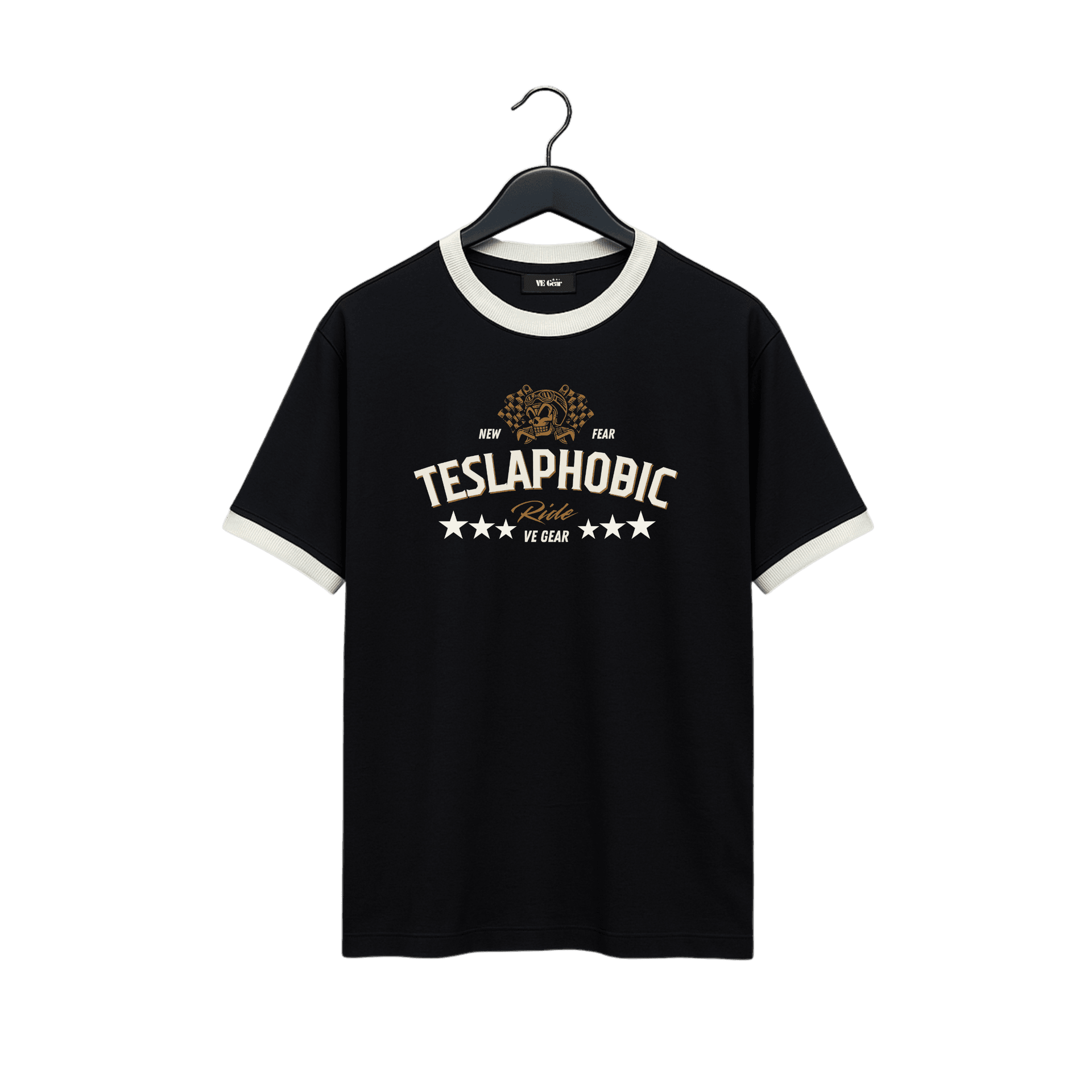 VE Gear “TESLAPHOBIC” Black and white Oversized T-shirt