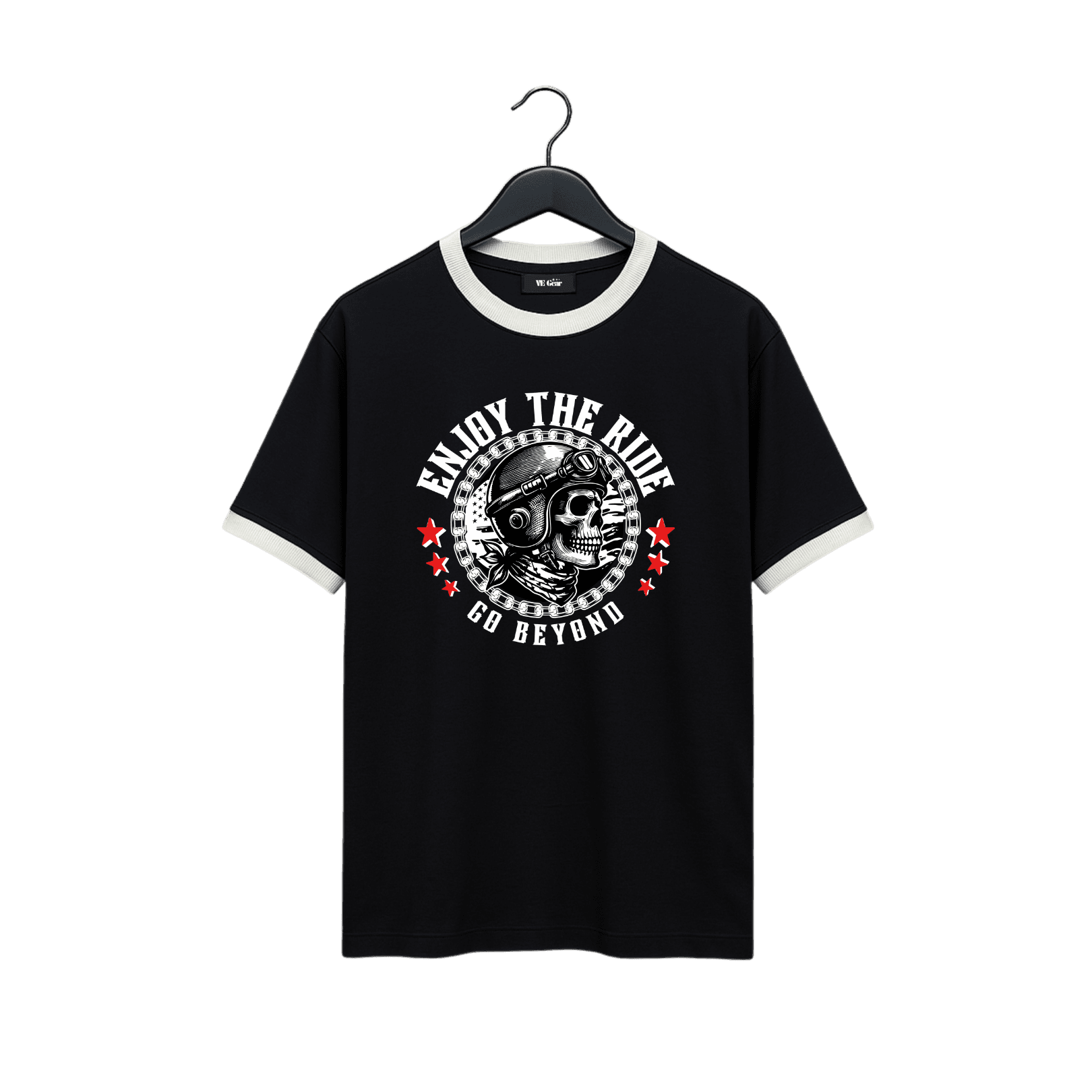 VE Gear “GO BEYOND” Black and white Oversized Drop Shoulder T-shirt