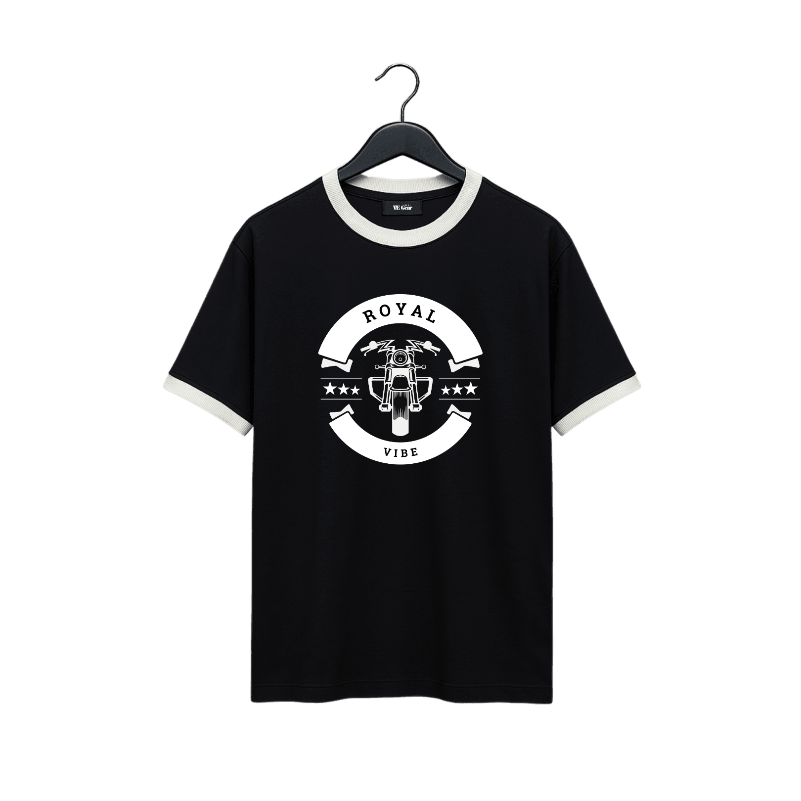 VE Gear “ROYAL VIBE” Black and white Oversized T-shirt