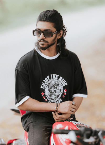 VE Gear “GO BEYOND” Black and white Oversized Drop Shoulder T-shirt_img_6
