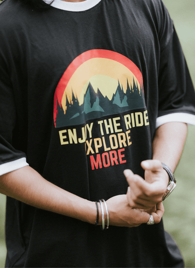 VE Gear “EXPLORE MORE” Black and white Oversized T-shirt_img_3