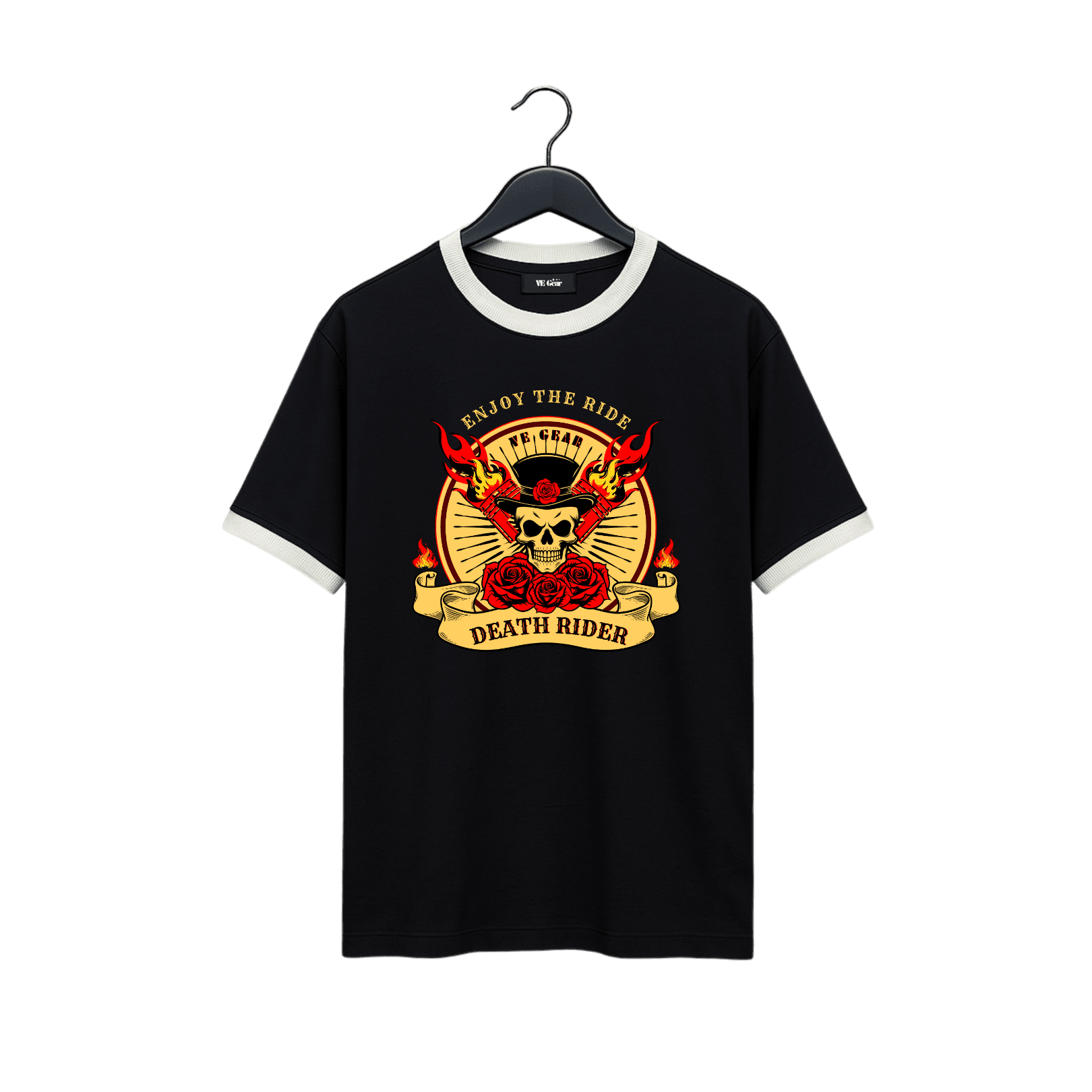 VE Gear “DEATH RIDER” Black and white Oversized T-shirt