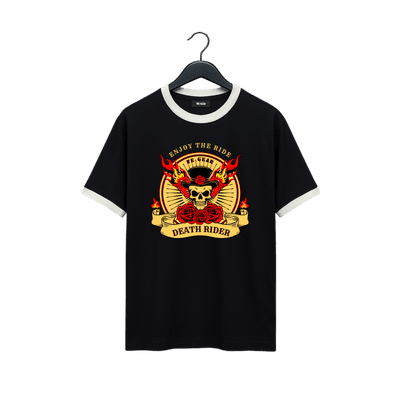 VE Gear “DEATH RIDER” Black and white Oversized T-shirt_img_0