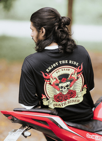 VE Gear “DEATH RIDER” Black and white Oversized T-shirt_img_4