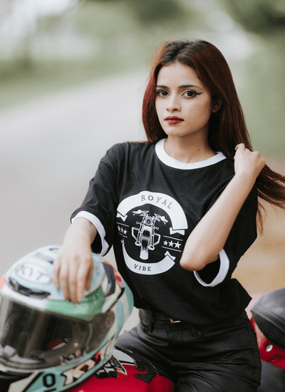 VE Gear “ROYAL VIBE” Black and white Oversized T-shirt_img_2